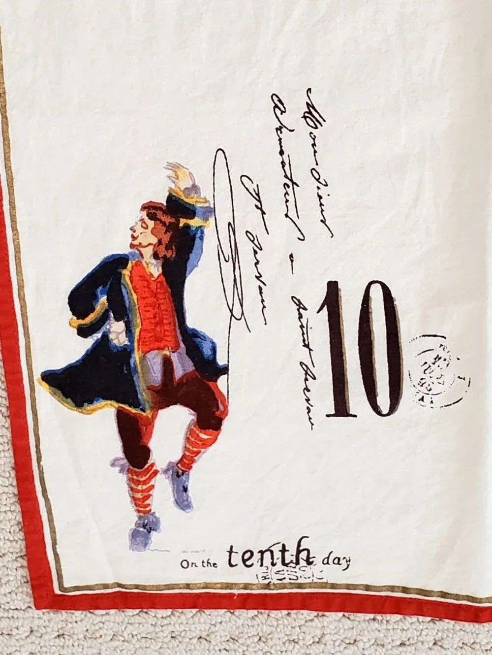 Williams Sonoma 12 Days of Christmas Theme Cotton Dinner Napkins 2nd/10th, 20
